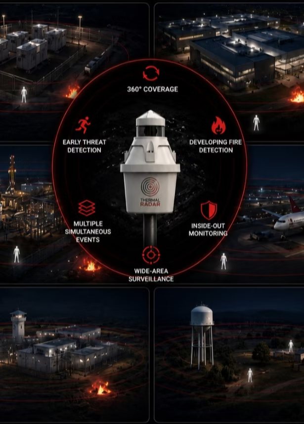 Detection zones beyond, at and inside the perimeter